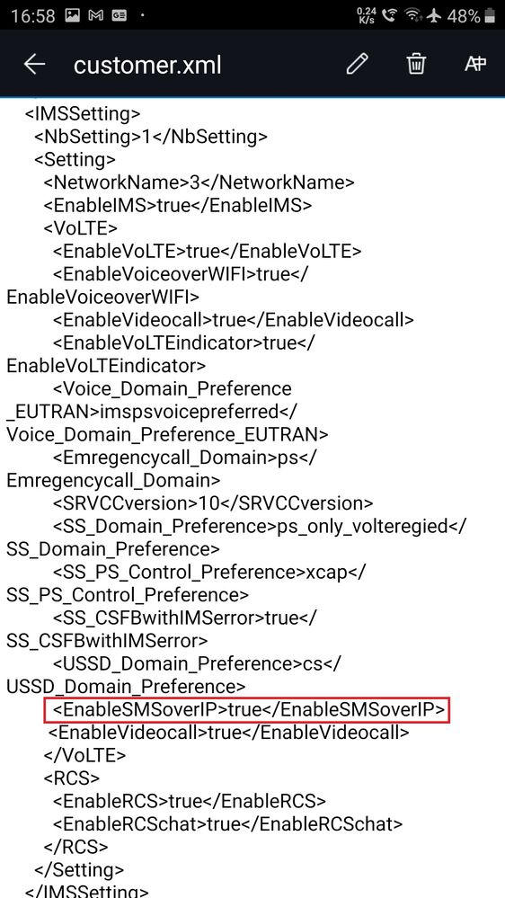 SMS over IP OMC