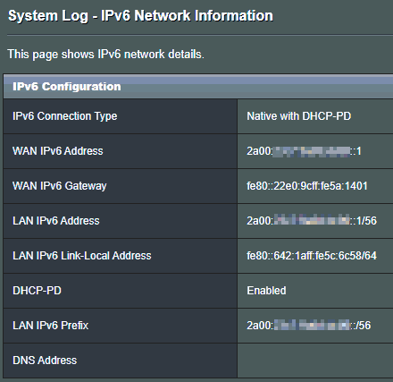 Unmasked addresses are link local (ie safe - generative and not reachable from the internet)