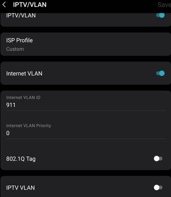 VLAN settings in deco app