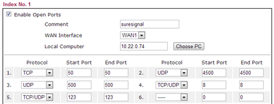 Opened ports